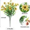 Artificial Flowers Outdoor Faux Plants UV Resistant 12 Bundles Fake (Yellow) 13"D x 3"W x 3"H